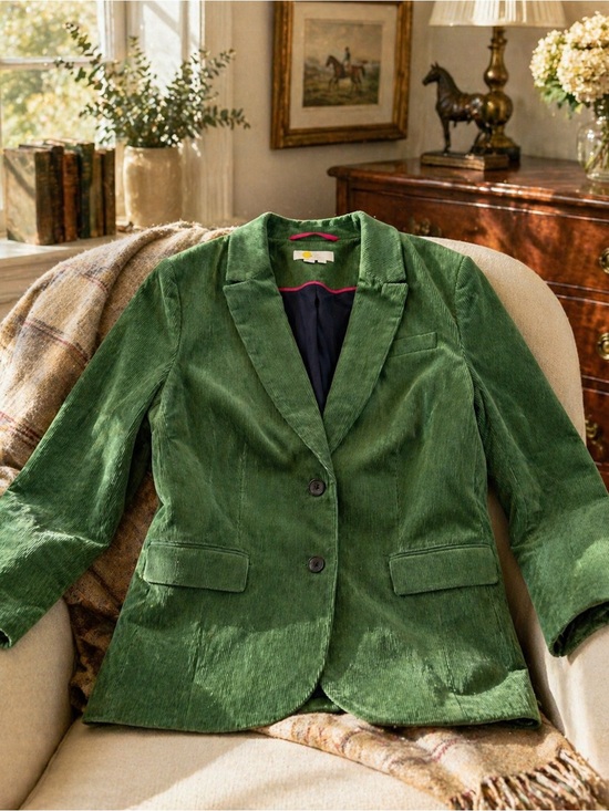 Boden Jackets & Blazers - Boden Green Corduroy Blazer US 14 Tailored Jacket Preppy Fall
